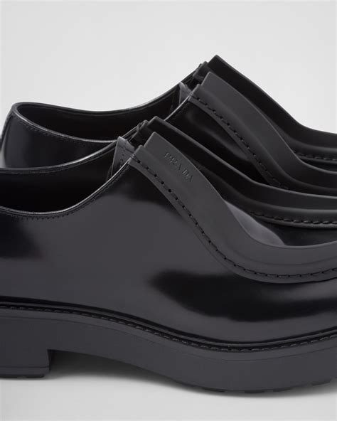 prada diapason opaque brushed leather lace-up shoes|prada leather lace up shoes.